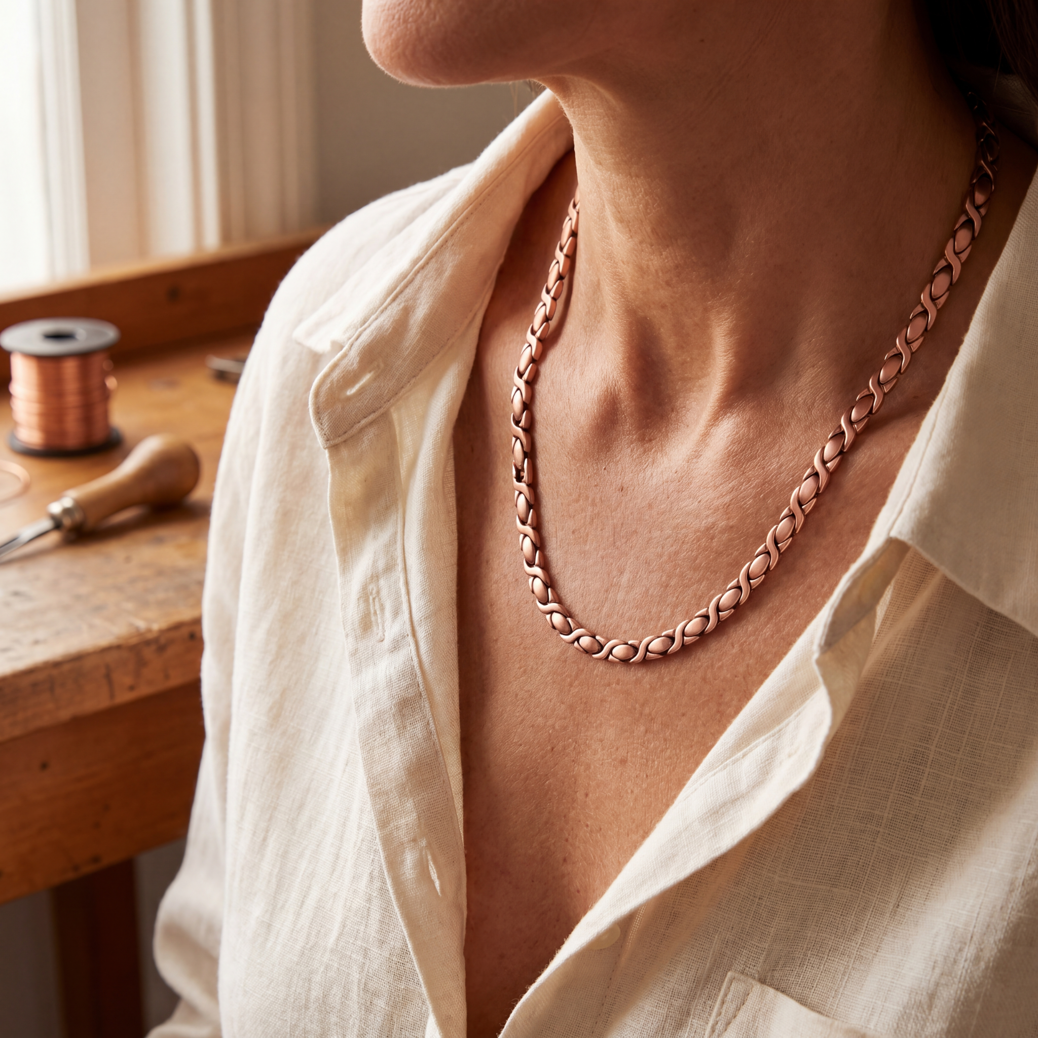 Collier en cuivre et cèdre de Vera