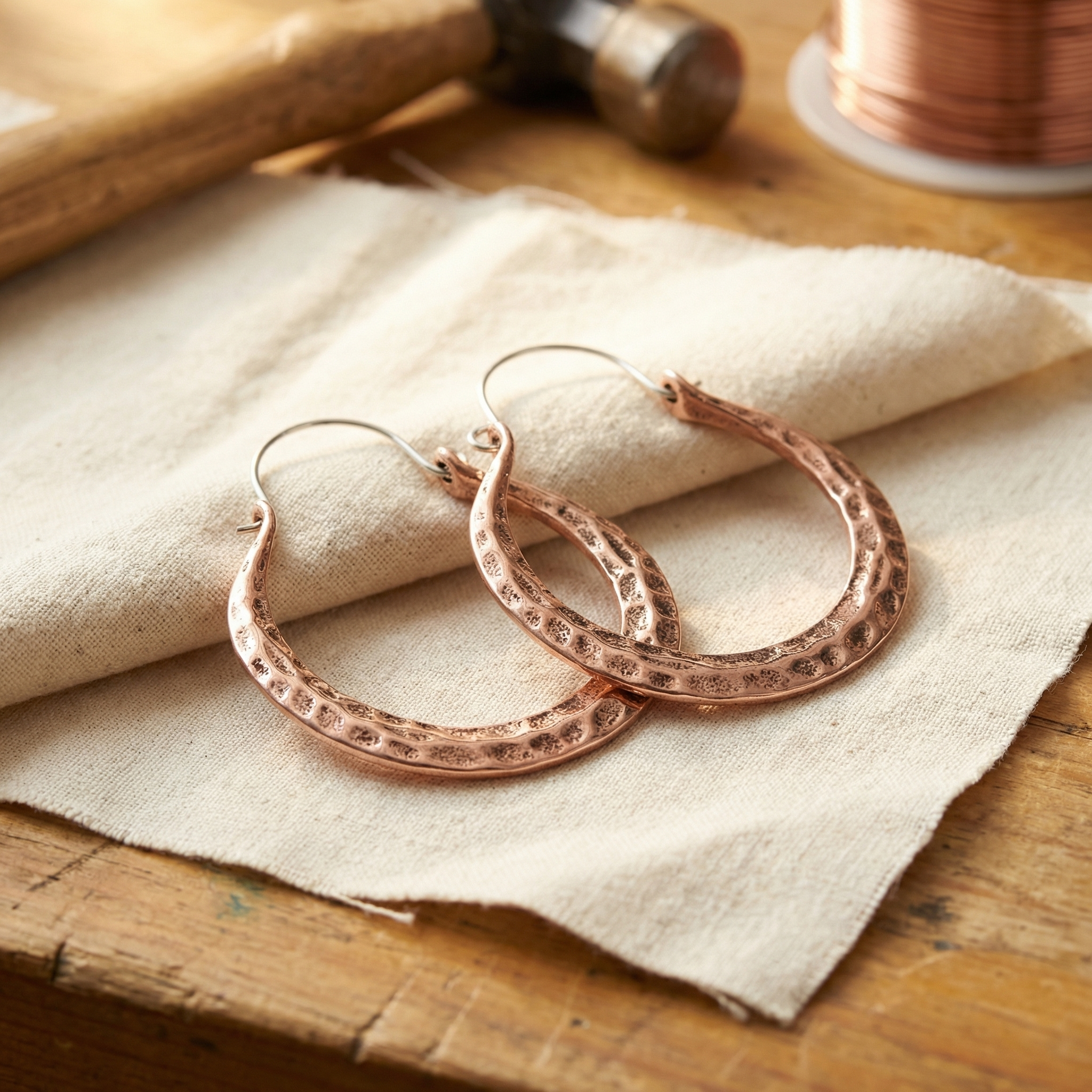 Boucles d'oreilles en cuivre Ember par Vera