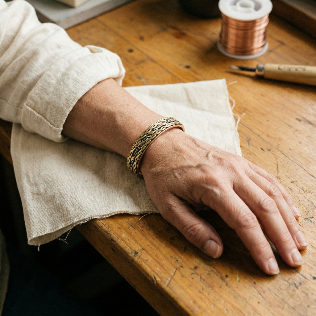Bracelet en cuivre tressé Vera