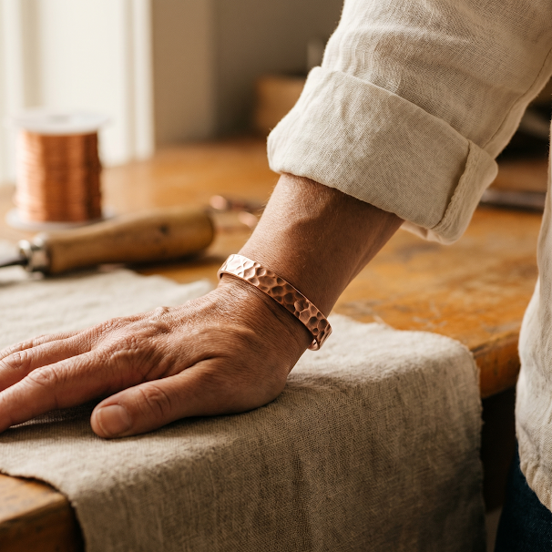 Bracelet en cuivre Furrow par Vera