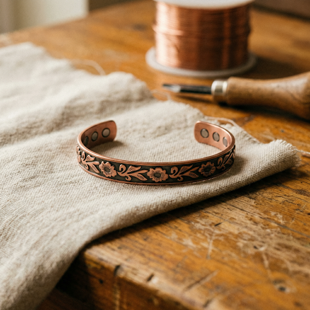 Bracelet en cuivre inspiré de la vigne de Vera