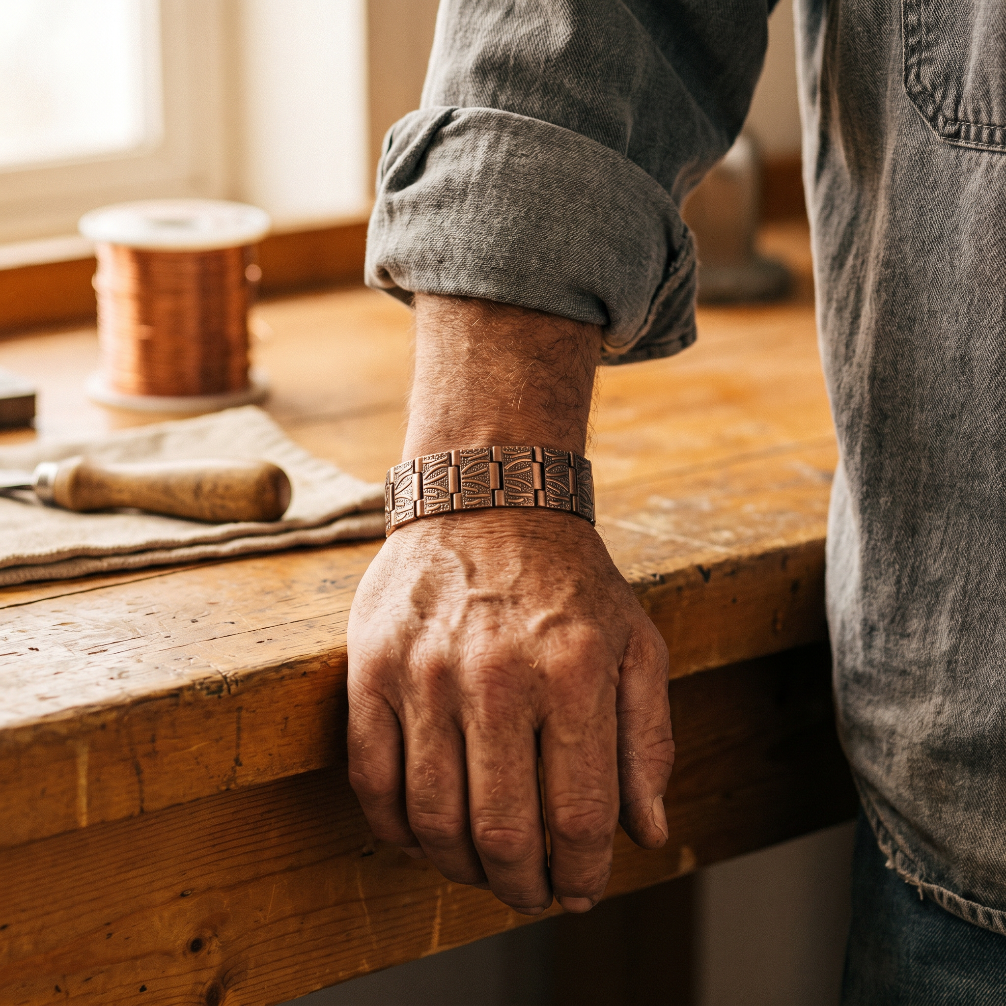Bracelet en cuivre pour hommes - Collection Vera's Grit