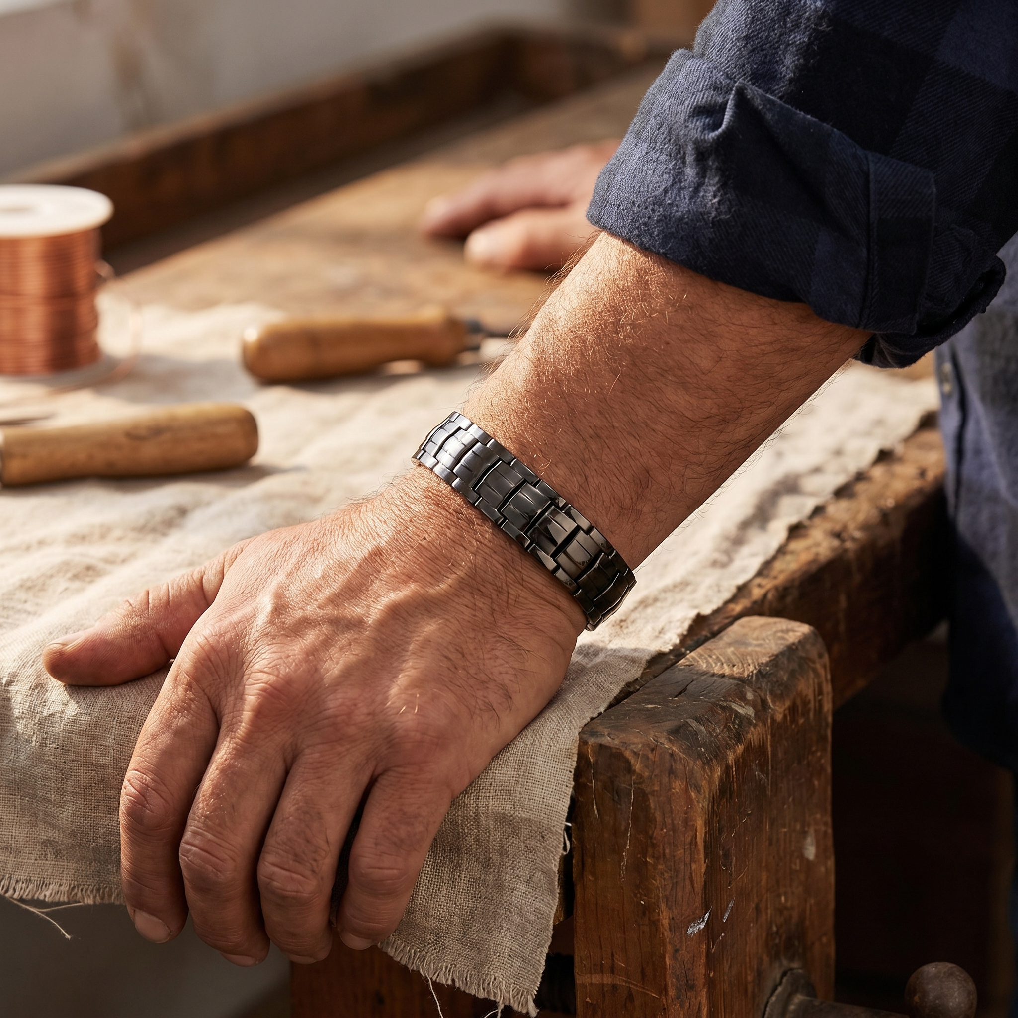 Bracelet en cuivre ocre pour hommes - Vera