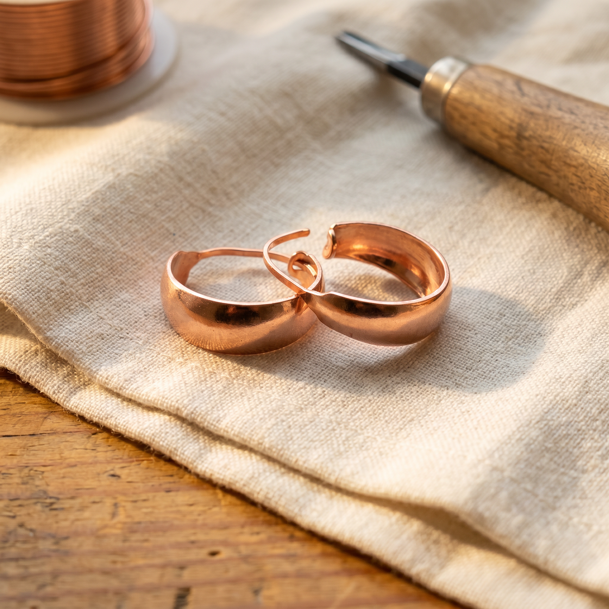 Boucles d'oreilles Vera en cuivre