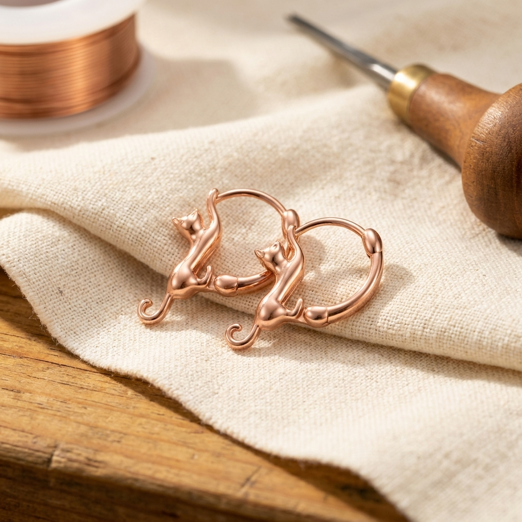 Vera Boucles d'oreilles en cuivre tourbillonnant